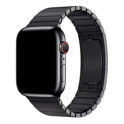 Ремешок - ApW34 металл блочный на застежке Apple Watch 42/44/45/49мм (black)