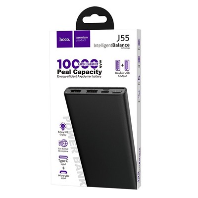 Внешний аккумулятор Hoco J55 10 000mAh Micro/2USB/Type-C/USB*2 (black)