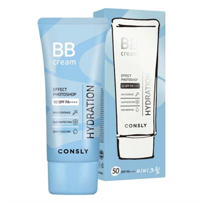 Consly BB-крем увлажняющий - Photoshop hyaluronic acid + niacinamide moisturizing SPF50PA++++, 50мл