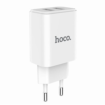 Адаптер Сетевой с кабелем Hoco C62A Victoria 2USB 2,1A/10W (USB/Micro USB) (white)