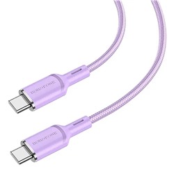 Кабель Type-C - Type-C Borofone BX90 PD 60W 100см 3A  (purple)