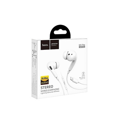 Проводные наушники внутриканальные Hoco M1 Pro Original series Lightning  (white)