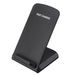 ЗУ Сетевое Беспроводное - Wireless charging stend (подставка)+ micro USB (black) (black)