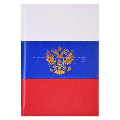 Записная книжка "Flag" A5 (145 ммx205 мм) 160 стр, белая бумага 70 г/м² в клетку, триколор