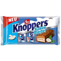 Knoppers KokosRiegel 5x40g Кнопперс Вафли с Кокосовой начинкой 5шт по 40гр, 1 упаковка