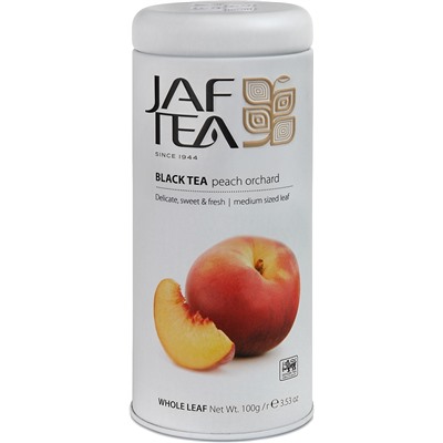 JAF TEA. Черный. Персик 100 гр. жест.банка