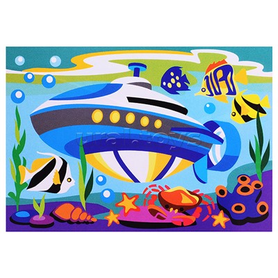 Картина по номерам для малышей Транспорт "Подводная лодка"