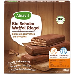 Alnavit Bio Органические Вафельные батончики с шоколадом без глютена 75г