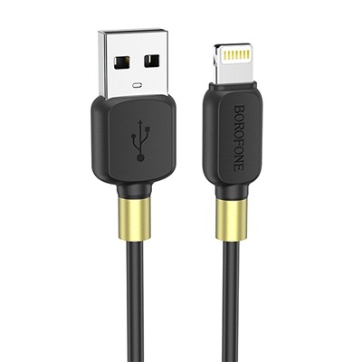 Кабель USB - Apple lightning Borofone BX59 Defender (повр. уп)  100см 2,4A  (black)