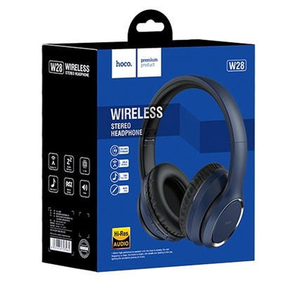 Bluetooth-наушники полноразмерные Hoco W28 (blue/black)