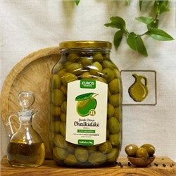 Оливки зеленые Халкидики (размер XL) в рассоле, ст.банка, 2кг