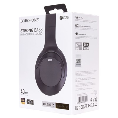 Bluetooth-наушники полноразмерные Borofone BO26 Delightful (black)