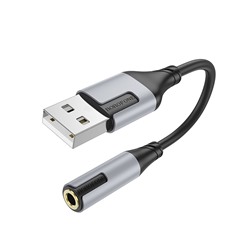 Адаптер Borofone BV19 Creator USB - 3.5mm (black)