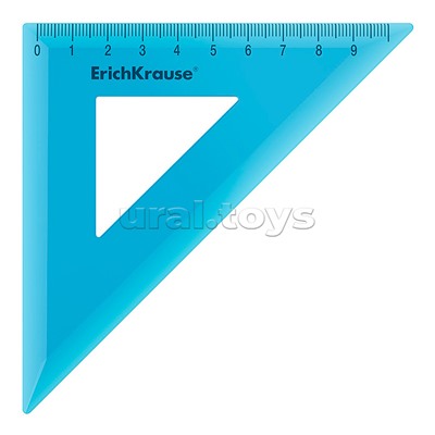 Угольник пластиковый Standard, 45°/9см, голубой, во флоупаке