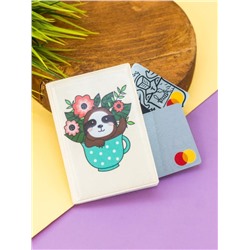 Держатель для карт-книжка "Sloth with flowers" (7 х 10 см)