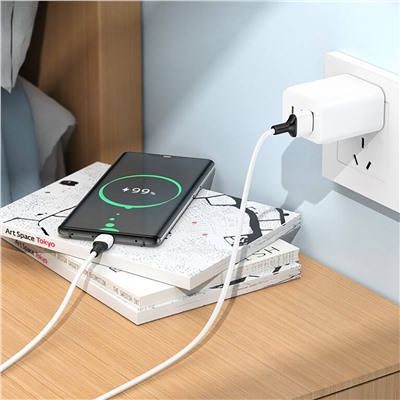 Кабель USB - Type-C Borofone BX84  100см 3A  (white)