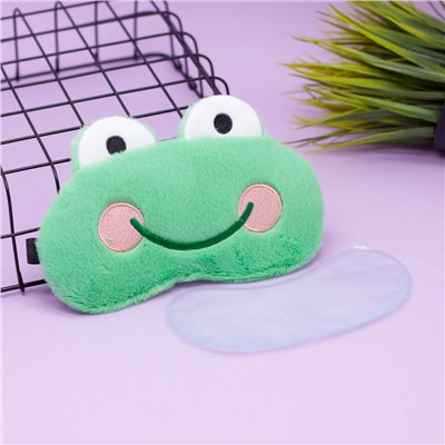 Маска для сна гелевая "Baby frog", green
