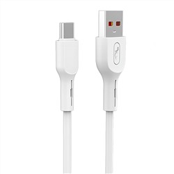 Кабель USB - Type-C SKYDOLPHIN S58T (повр. уп.)  100см 2,4A  (white)