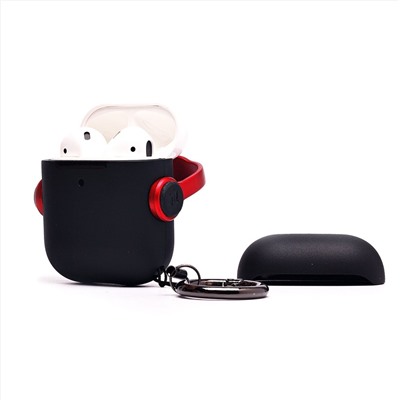 Чехол - PCP07 для кейса "Apple AirPods/AirPods 2" (black/red)