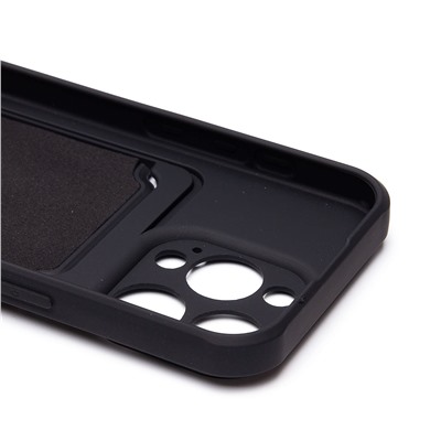 Чехол-накладка - SC304 с картхолдером для "Apple iPhone 15 Pro" (black) (228129)