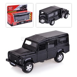 Машина металл Land Rover Defender 12см, (открыв. двери, черный) инерц, в коробке