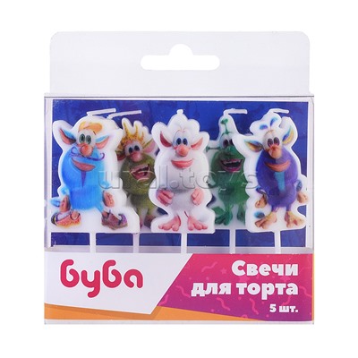 Свечи Буба, Играем Вместе, 3,5*4,5 + 3,5 см, 5 шт. с держат.