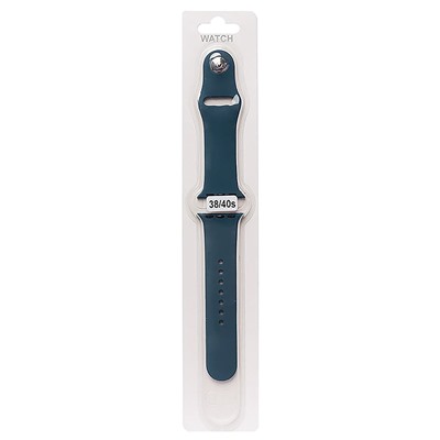 Ремешок - ApW Sport Band Apple Watch 38/40/41мм силикон на кнопке (S) (dark blue)