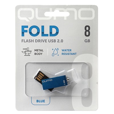 Флэш накопитель USB  8 Гб Qumo Fold (blue) (blue)