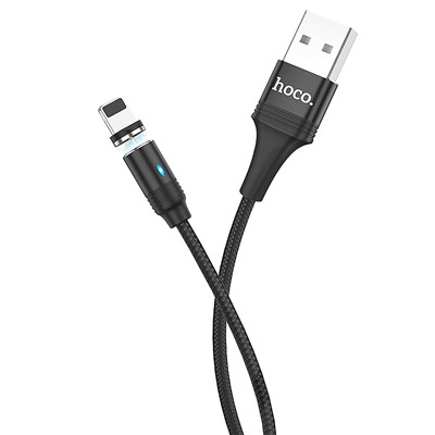 Кабель USB - Apple lightning Hoco U76 Fresh магнитный (повр. уп)  120см 2A  (black)