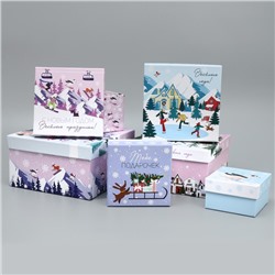 Набор подарочных коробк 6 в 1 «С Новым годом», 10 × 10 × 6 – 20 × 20 × 11 см
