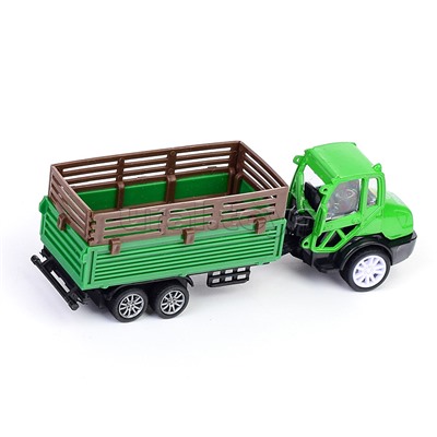 Набор "Трактор двухколесный" с тележкой и животным, в коробке