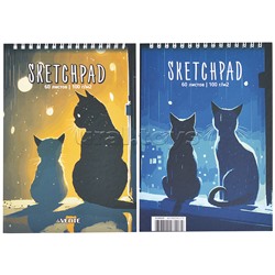 Скетчпад-перевертыш А5 (145x210 мм) 60 л. "Two Cats"