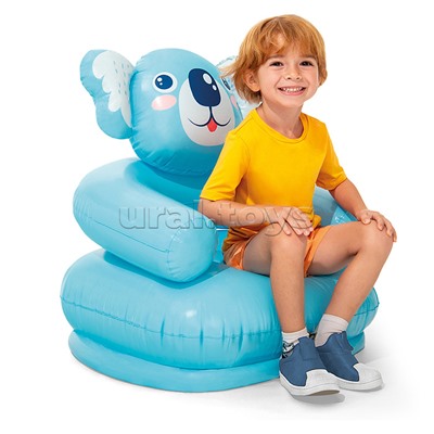 Кресло надувное «Весёлые звери», от 3-8 лет, до 60 кг, цвета МИКС, 68556NP INTEX
