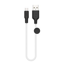 Кабель USB - micro USB Hoco X21 Plus (silicone)  25см 2,4A