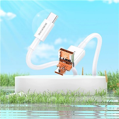 Кабель USB - Type-C Borofone BX102 Winner 60W 100см 3A  (white)