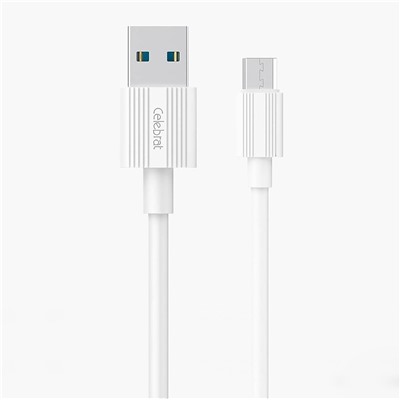 Кабель USB - micro USB Celebrat CB-09M  100см 1,5A  (white)