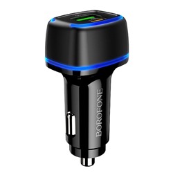 Адаптер Автомобильный Borofone BZ14A Mercury USB/Type-C/5V/3.4A PD+QC3.0 (black)