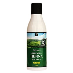 Deoproce Шампунь для волос с зеленым чаем и хной - Greentea henna pure refresh shampoo, 200мл