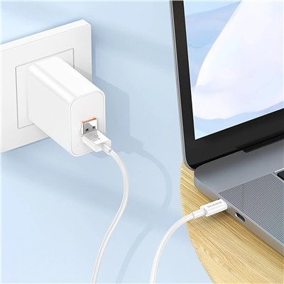 Кабель USB - Type-C Borofone BX102 Winner 60W 100см 3A  (white)