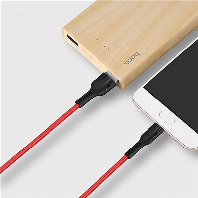 Кабель USB - micro USB Hoco U31 (повр. уп)  120см 2,4A  (red)