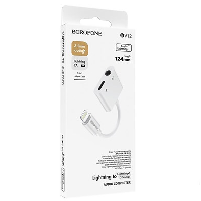 Адаптер Borofone BV12 Lightning to 3.5 Digital audio converter (white)