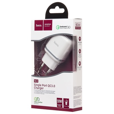 Адаптер Сетевой Hoco N3 Special USB 3A/18W (white)