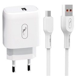 Адаптер Сетевой с кабелем SKYDOLPHIN SC22EV (повр. уп.) USB 2,4A/12W (USB/Micro USB) (white)