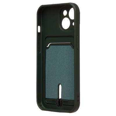 Чехол-накладка - SC304 с картхолдером для "Apple iPhone 15" (dark green) (228128)