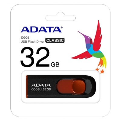 Флэш накопитель USB 32 Гб A-Data C008 (black/red)