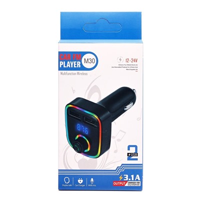 Автомобильный FM-трансмиттер - M30  2USB (black)