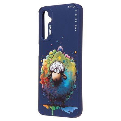 Чехол-накладка - SC335 для "Samsung Galaxy A24 4G"  (овечка) (dark blue) (227140)