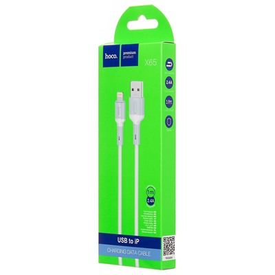 Кабель USB - Apple lightning Hoco X65 Prime  100см 2,4A  (white)