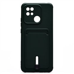 Чехол-накладка - SC304 с картхолдером для "Xiaomi Redmi 10C" (dark green)