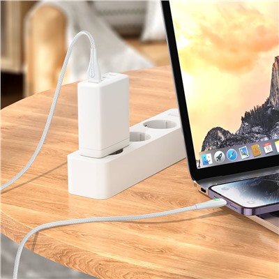 Кабель USB - Apple lightning Borofone BX100 Advantage  100см 2,4A  (gray)